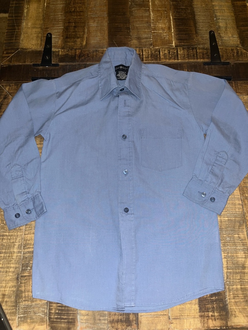 George Kid's Light Blue Long-Sleeve Button-Down Shirt